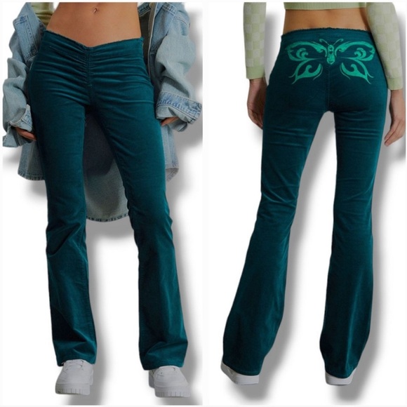 PacSun Pants - PacSun Low Rise Bootcut Corduroy Flare Pants Tall Size 26 Teal